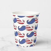 Funny Patriotic Mustache Pattern Papieren Bekers (Rechts)