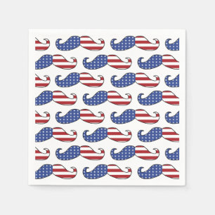 Funny Patriotic Mustache Pattern Servet
