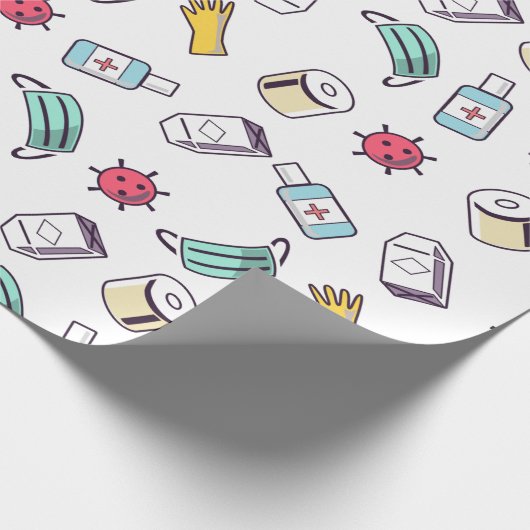 Funny Pattern Birthday Quarantine Cadeaupapier (Hoek)