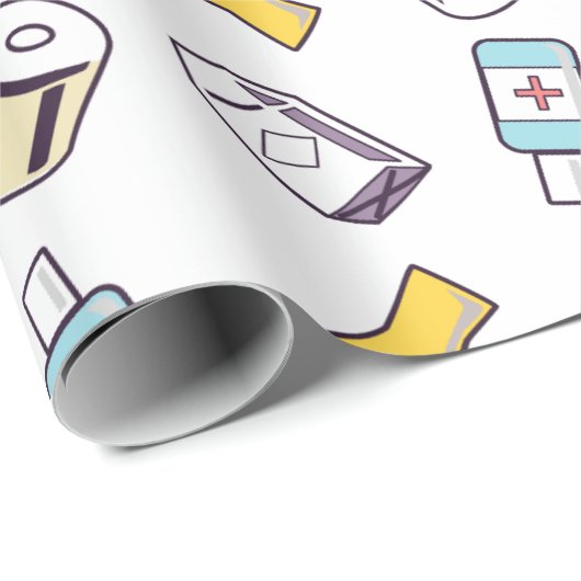 Funny Pattern Birthday Quarantine Cadeaupapier (Rol Hoek)