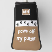 Funny Paws off Mijn Putter met Initialen Golfheadcover (Draai 90)