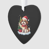 Funny Peace Hand Shih Tzu Christmas Lights Womens (devant)