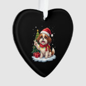 Funny Peace Hand Shih Tzu Christmas Lights Womens (devant)
