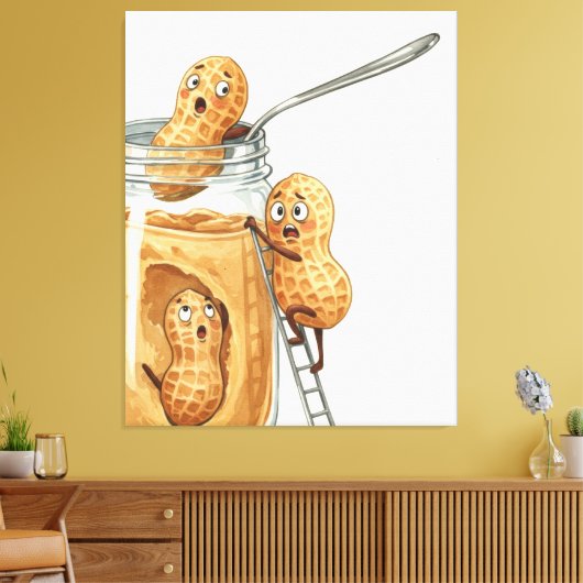Funny Peanut Butter Canvas Afdruk (Insitu (Woonkamer))