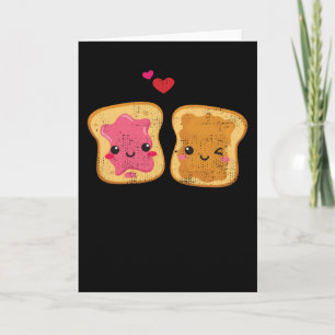 Funny Peanut Butter en Jelly Couple Kawaii Kaart