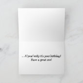 Funny Pear Birthday Pun Hipster Voeg een naam toe Kaart (Binnen)