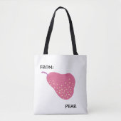 Funny Pear Pun – “From: Pear” Pop Art Fruit Canva Draagtas (Voorkant)