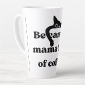 Funny Peekaboo Chat noir Latte Mug - Café mignonne (Angle gauche)