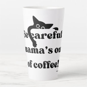 Funny Peekaboo Chat noir Latte Mug - Café mignonne