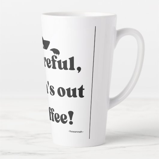 Funny Peekaboo Chat noir Latte Mug - Café mignonne (Droite)