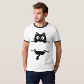 Funny Peekaboo T-shirt chat - Style Décontracté Co (Devant entier)