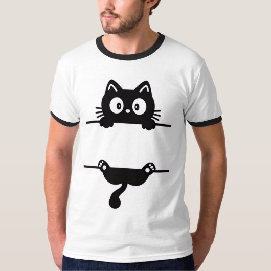 Funny Peekaboo T-shirt chat - Style Décontracté Co (Devant)
