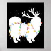 Funny Pekingese Dog Tree Christmas Lights Xmas Paj Poster (Voorkant)