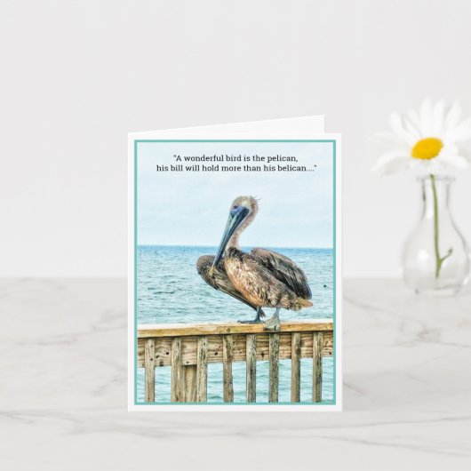Funny Pelican NoteCard Kaart (Kleine Plant)