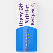 Funny pelican rowing team cartoon illustratie spandoek (Verticaal)