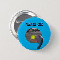 Funny Pelican Tennis Player, Badge