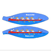 Funny pelicans rowing cartoon illustratie basketbal (Panelen)