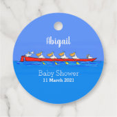 Funny pelicans rowing cartoon illustratie bedankjes labels (Achterkant)