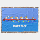 Funny pelicans rowing cartoon illustratie deken (Voorkant)