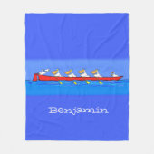 Funny pelicans rowing cartoon illustratie fleece deken (Voorkant)