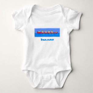 Funny pelicans rowing cartoon illustratie romper