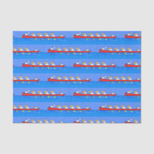 Funny pelicans rowing cartoon illustratie tissuepapier