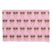 Funny Pembroke Welsh Corgi Pattern Pink Kussensloop (Voorkant)