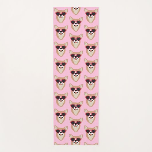 Funny Pembroke Welsh Corgi Pattern Pink Yogamat (Voorkant)