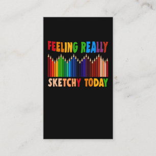 Funny Pencil Artist Painting Sketching Humor Visitekaartje