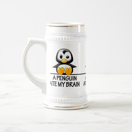 Funny Penguin Ate My Brain Graphic Bierpul (Links)