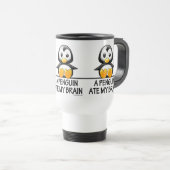 Funny Penguin Ate My Brain Graphic Reisbeker (Voorkant rechts)