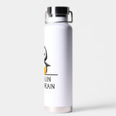 Funny Penguin Ate My Brain Waterfles (Achterkant)