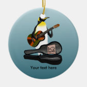 Funny Penguin Busking Keramisch Ornament (Voorkant)