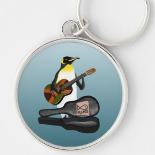 Funny Penguin Busking Sleutelhanger