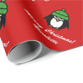 Funny penguin cartoon inpakpapier voor kerstmis (Rol Hoek)
