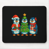 Funny Penguin Christmas Lights Penguin Cute Xmas H Muismat (Voorkant)
