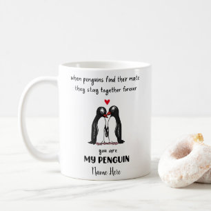 Funny Penguin Couple Valentijnsdag Mok