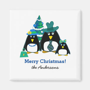 Funny Penguin Famille Magnets cadeaux de Noël