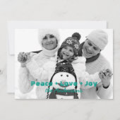 Funny Penguin Family Kerstfotokaarten Feestdagenkaart (Achterkant)