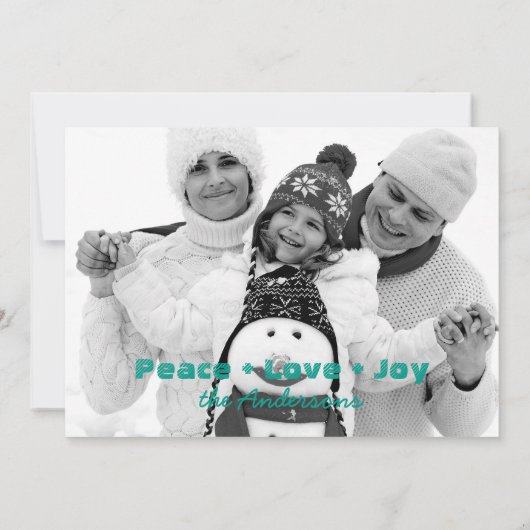 Funny Penguin Family Kerstfotokaarten Feestdagenkaart (Achterkant)