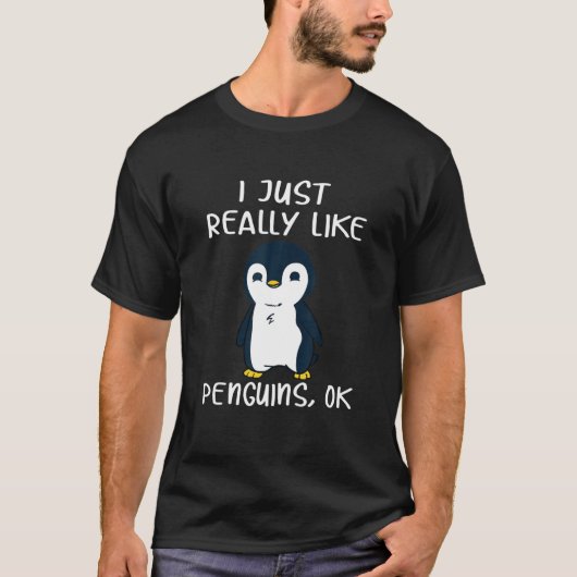 Funny Penguin Gift... ik hou echt van pinguïns. T-shirt (Voorkant)