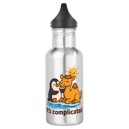 Funny Penguin & Giraffe Water Bottle Waterfles (Links)