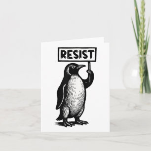 Funny Penguin Resist Protest Niet mijn President D Kaart