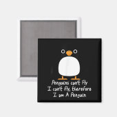 Funny Penguin T Shirt Cool I Can't Fly Animal Love Magneet (Voorkant / Achterkant)