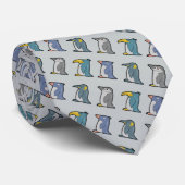 Funny Penguins Team Pattern Stropdas (Opgerold)