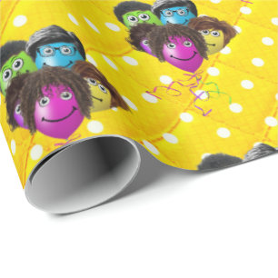 Funny People-ballongroep Polka Dots Cadeaupapier
