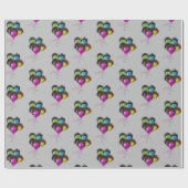 Funny People Balloon Group on Grey Cadeaupapier (Vlak)