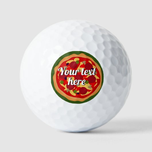 Funny pepperoni pizza gepersonaliseerde golfballen (Voorkant)