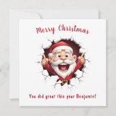 Funny Père Noël cassant la carte de Noël (Devant)