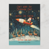 Funny Père Noël Retro Christmas Eve carte postale (Devant)
